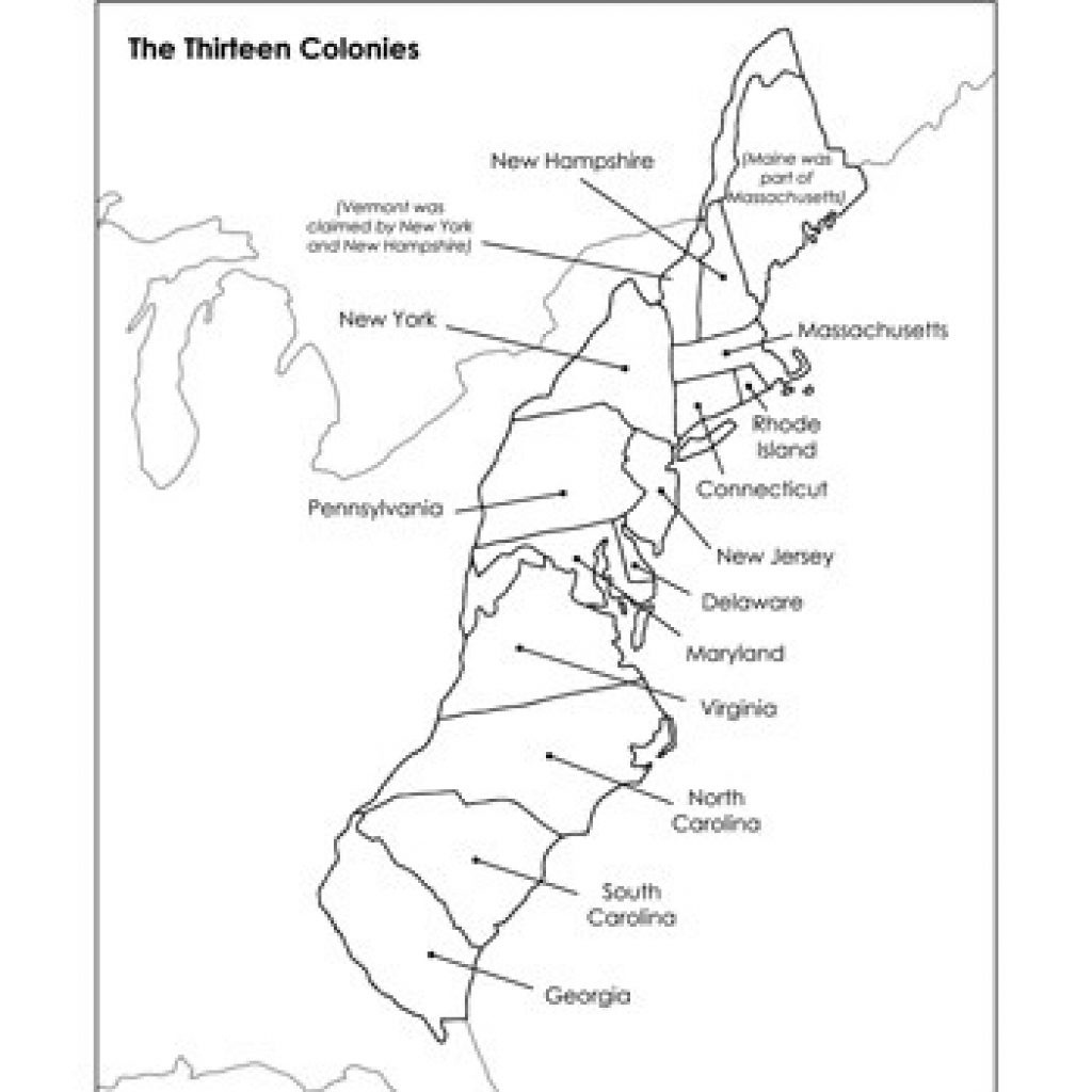 13 Colonies Map Printable Free Printable Maps