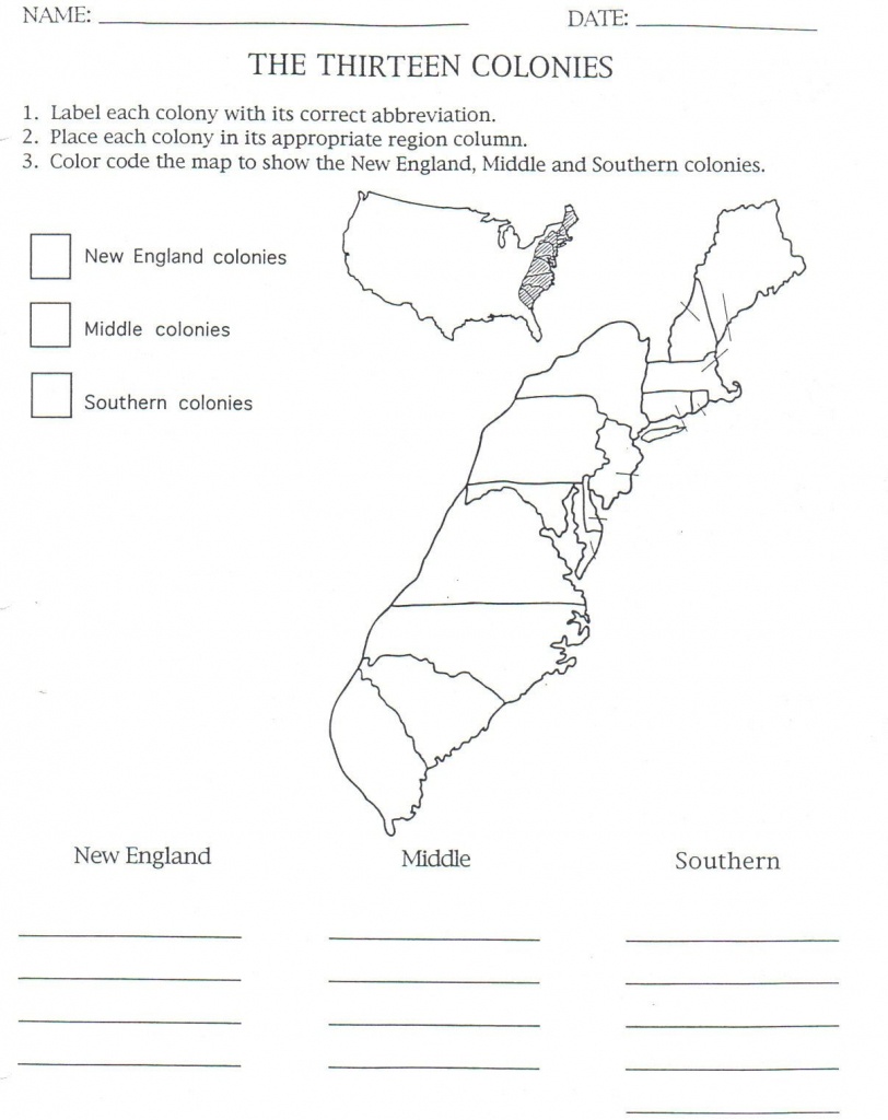 13 Colonies Map To Color And Label, Although Notice That They Have - Map Of The 13 Original Colonies Printable