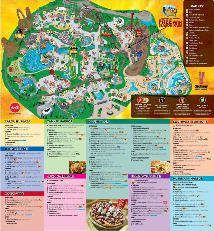 Six Flags Great America Printable Park Map