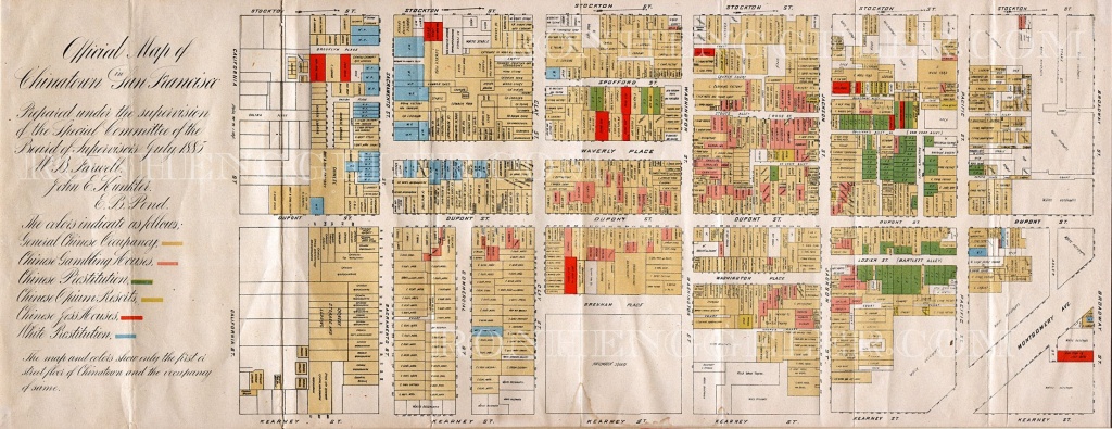 1880S Map Of Chinatown | Old San Francisco | Map, San Francisco, Old - Printable Map Of Chinatown San Francisco
