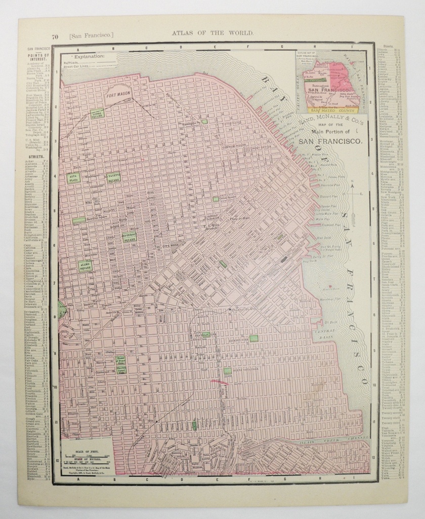 1900 Rand Mcnally San Francisco California Map Original | Etsy - Spg California Map