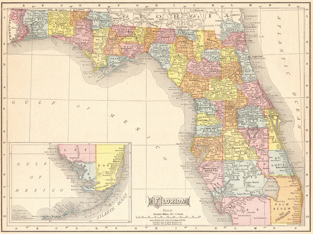 1911 Antique Florida Map Vintage Map Of Florida State Map | Etsy - Antique Florida Map