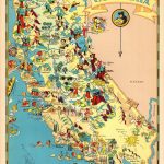1930's Vintage California State Map Cartoon Map Print Gallery Wall Art  Housewarming Gift For Birthday Wedding Anniversary Rt   California State Map Printable