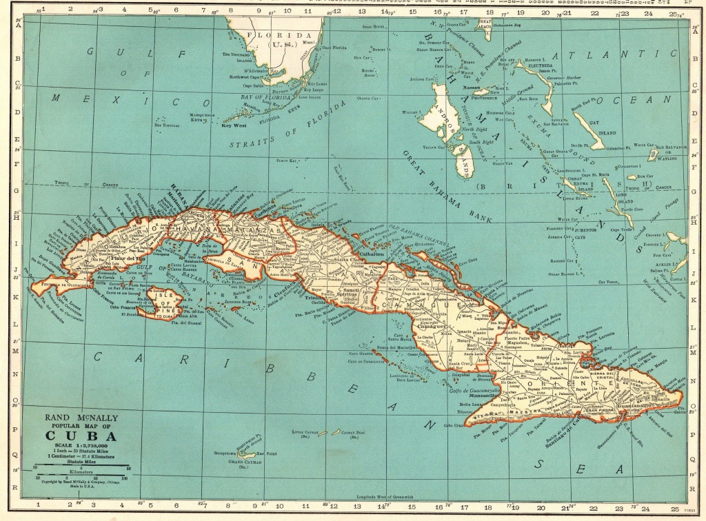 1940 Antique Cuba Map Vintage Map Of Cuba Gift Gallery Wall Art - Printable Map Of Cuba