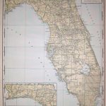 1944 Rare Size Antique Florida State Map Vintage Map Of | Etsy   Vintage Florida Map Poster