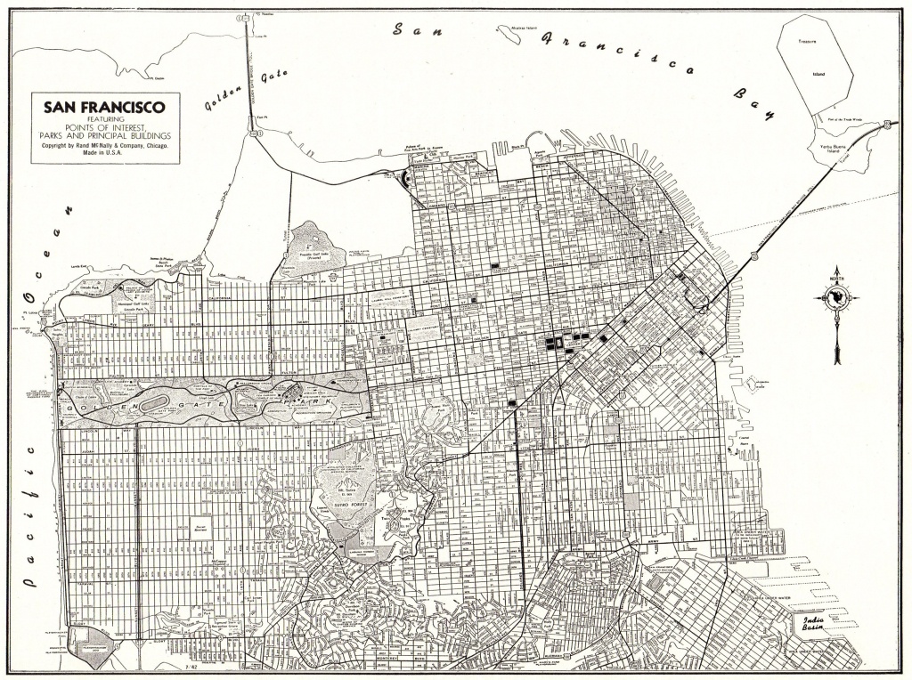 1947 Antique Map Of San Francisco Map Vintage Black And White | Etsy - California Map Black And White