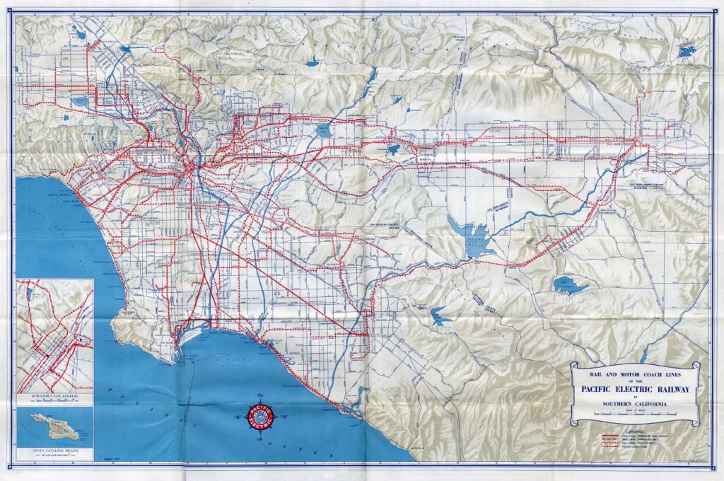 1947 Pacific Electric System Map - Pacific Electric Railway - Southern California Train Map
