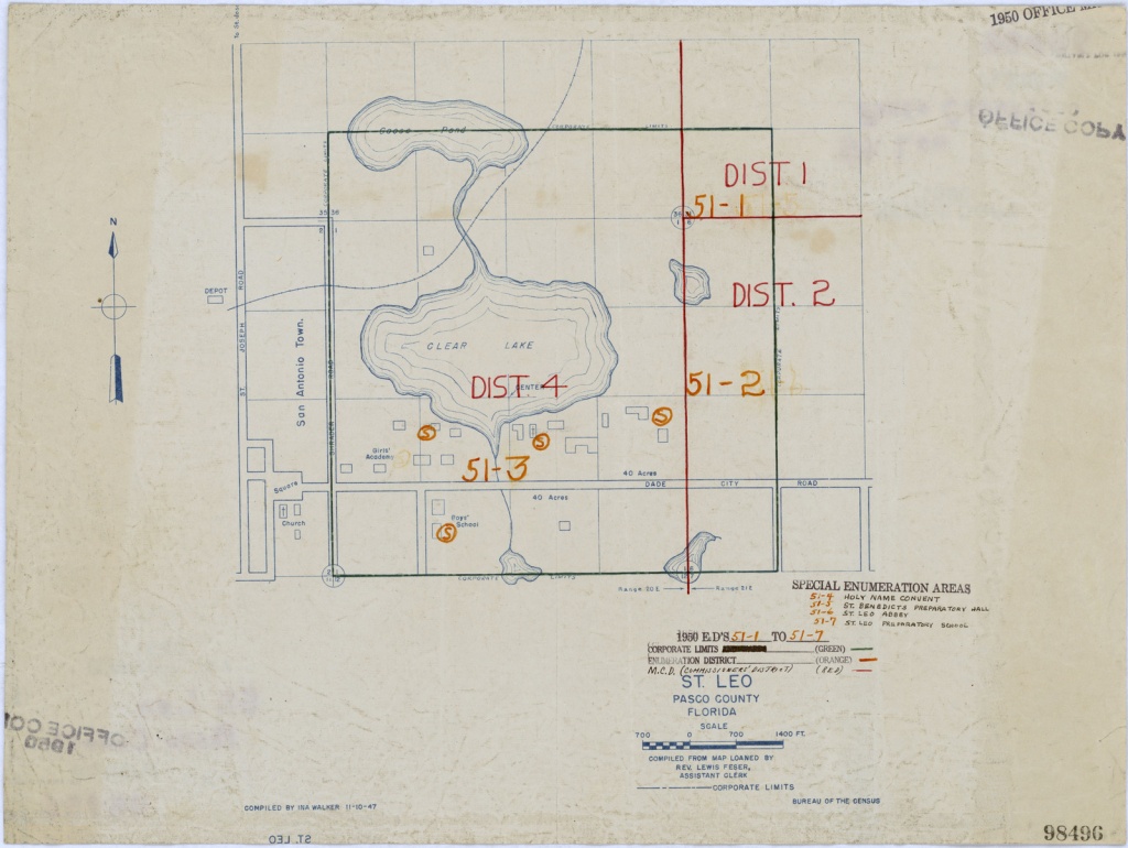 1950 Census Enumeration District Maps - Florida (Fl) - Pasco County - St Leo Florida Map
