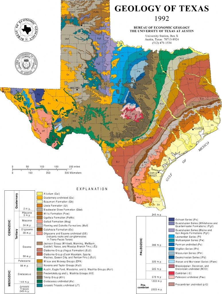 1992 Geologic Map Of Texas [2246X2971] : Mapporn - Texas Survey Maps