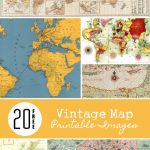 20 Free Vintage Map Printable Images | Remodelaholic #art   Create Printable Map With Pins