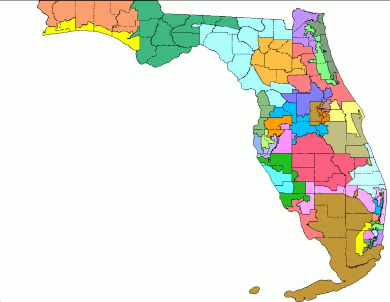 2000 Redistricting - Florida Election Districts Map | Free Printable Maps