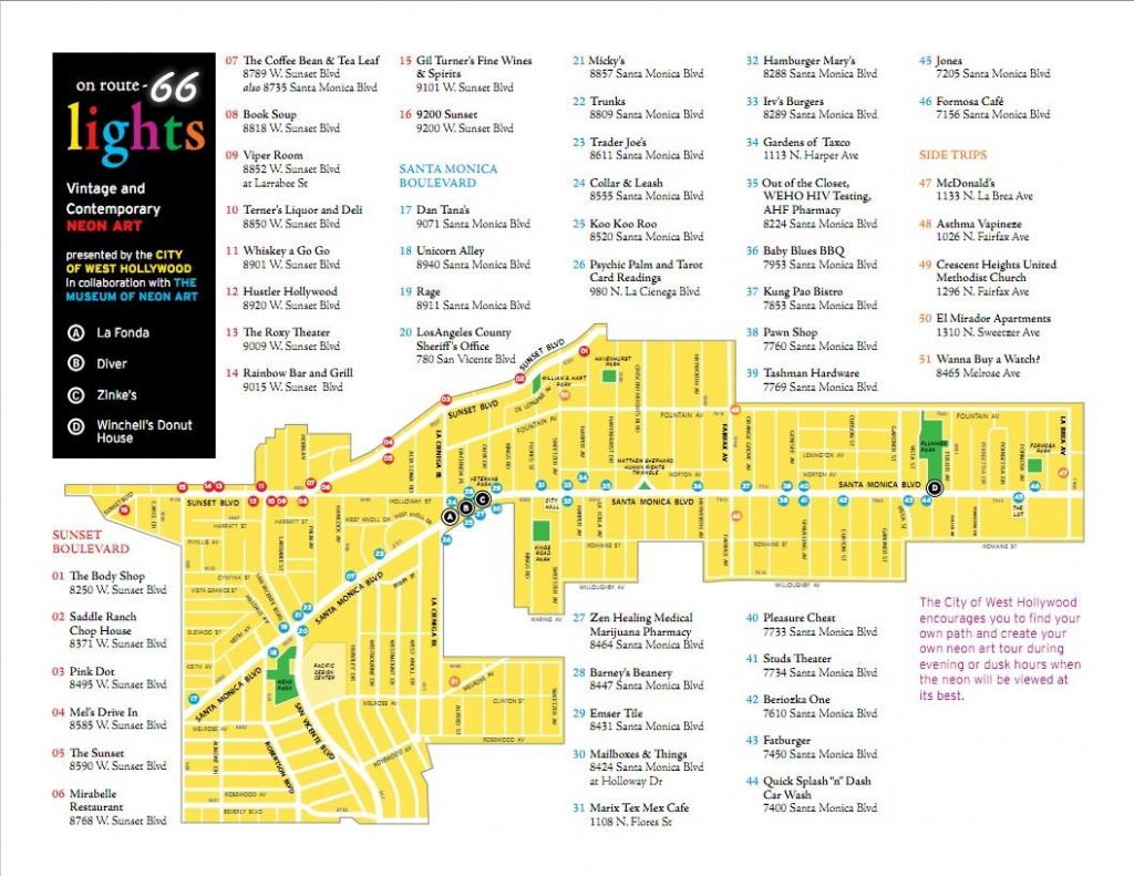 2011 Tour Map Of Neon Signs In West Hollywood, Ca - Member&amp;#039;s Gallery - Map Of West Hollywood California