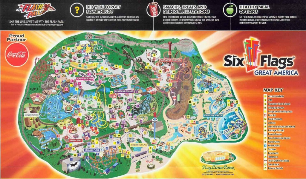 2011Map Six Flags Great America Map 0 - World Wide Maps - Six Flags Great America Printable Park Map