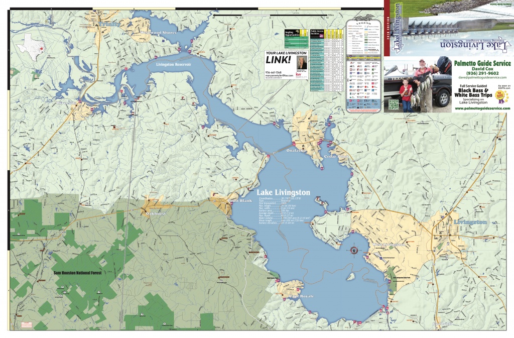 2018 Edition Map Of Lake Livingston, Tx - Map Of Lake Livingston Texas