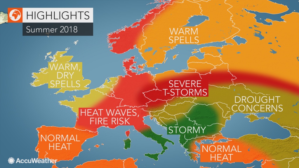 2018 Europe Summer Forecast: Intense Heat To Seize France To Germany - Weather Heat Map California