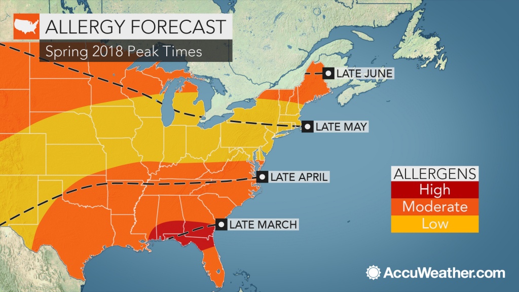 2018 Spring Allergy Forecast: Pollen Levels To Soar Early In The - Florida Pollen Map