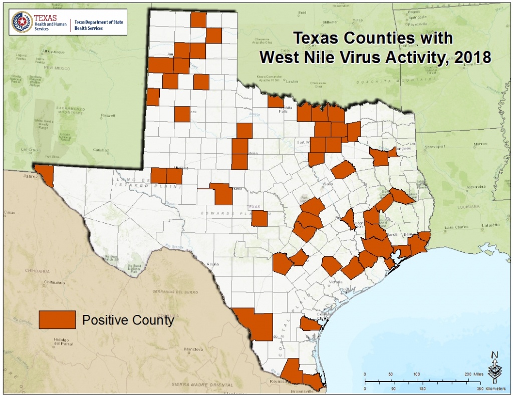 2018 Texas West Nile Virus Maps - Mountain Lions In Texas Map
