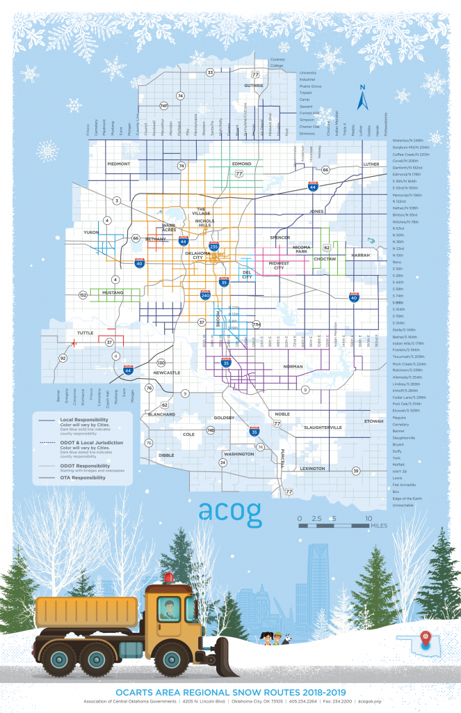 2019 Free Printable Snow Route Map For Okc Region | Acog - Printable Route Maps