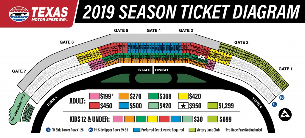 2019 Season Tickets To Texas Motor Speedway - Texas Motor Speedway Parking Map