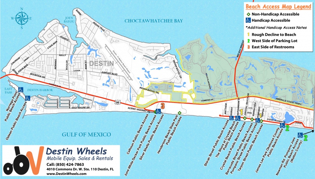 30A &amp;amp; Destin Beach Access - Destin Wheels Rentals In Destin, Fl - Denton Florida Map