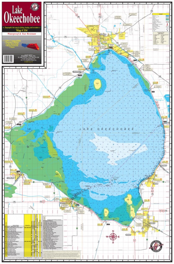 334 Lake Okeechobee - Kingfisher Maps, Inc. - Avenza Maps - Fishing Map Of Lake Okeechobee Florida