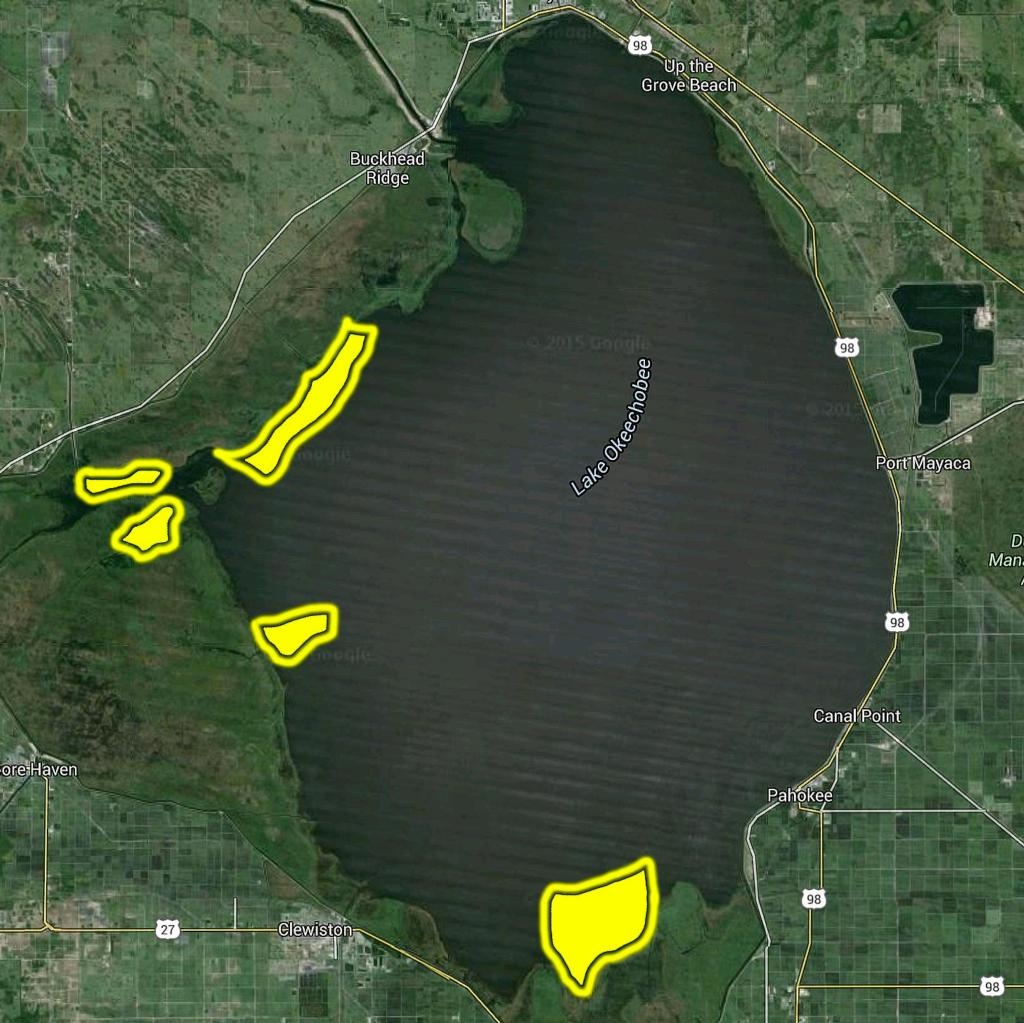 5 Key Areas On Okeechobee - Flw Fishing: Articles - Fishing Map Of Lake Okeechobee Florida