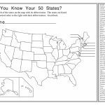 50 States Map Quiz Printable | 4Th Grade Throughout 50 States And   50 States And Capitals Map Printable