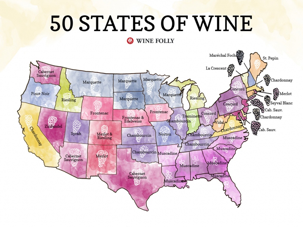 50 States Of Wine (Map) | Wine Folly - North Texas Wine Trail Map