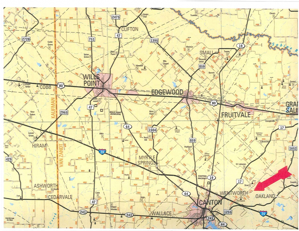 555 Acres In Van Zandt County, Texas - Van Zandt County Texas Map