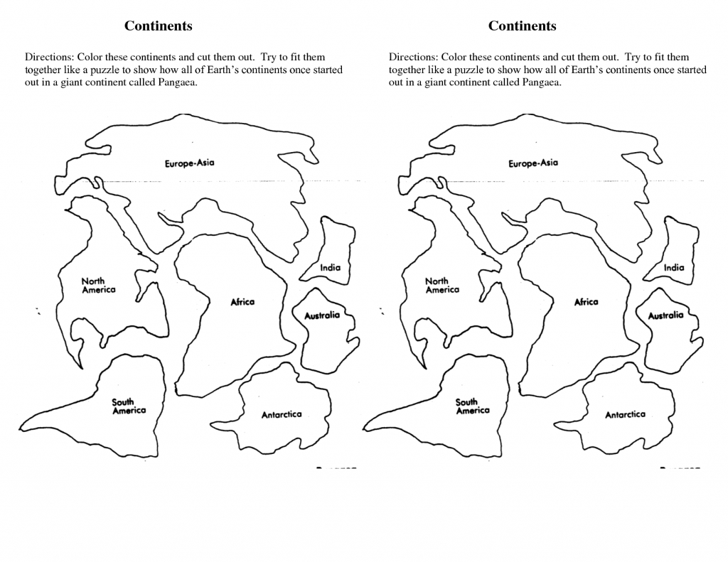 7 Continents Cut Outs Printables | World Map Printable | 7 - World Map Puzzle Printable