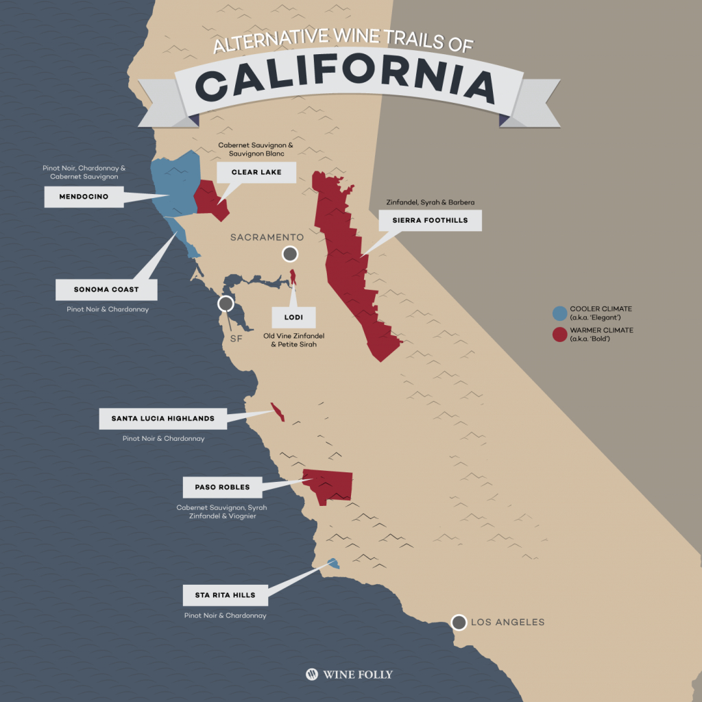 8 Alternative Wine Trails Of California | Wine Folly - California Vineyards Map