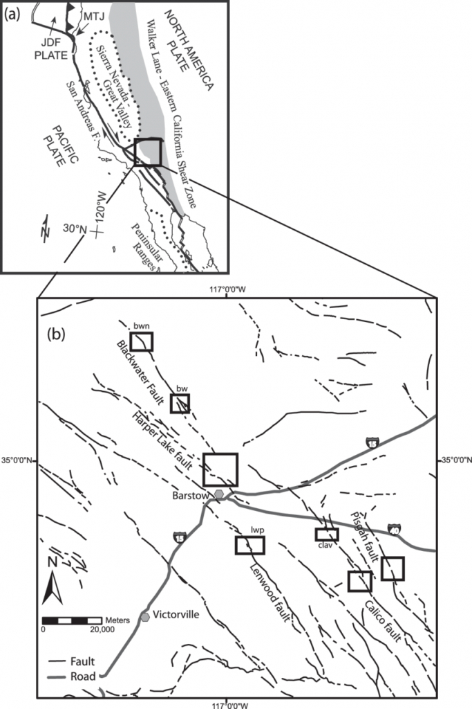 A) Index Map Of The Eastern California Shear Zone (Ecsz) [From Oskin - B Zone California Map