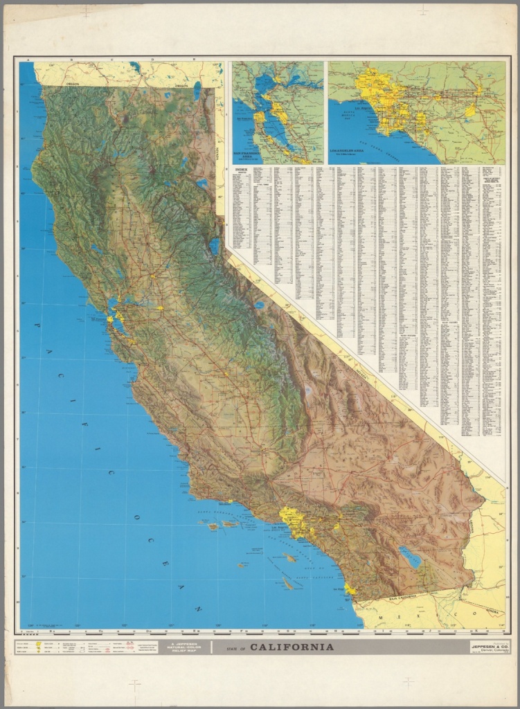 A Jeppesen Natural - Color Relief Map - David Rumsey Historical Map - California Relief Map Printable
