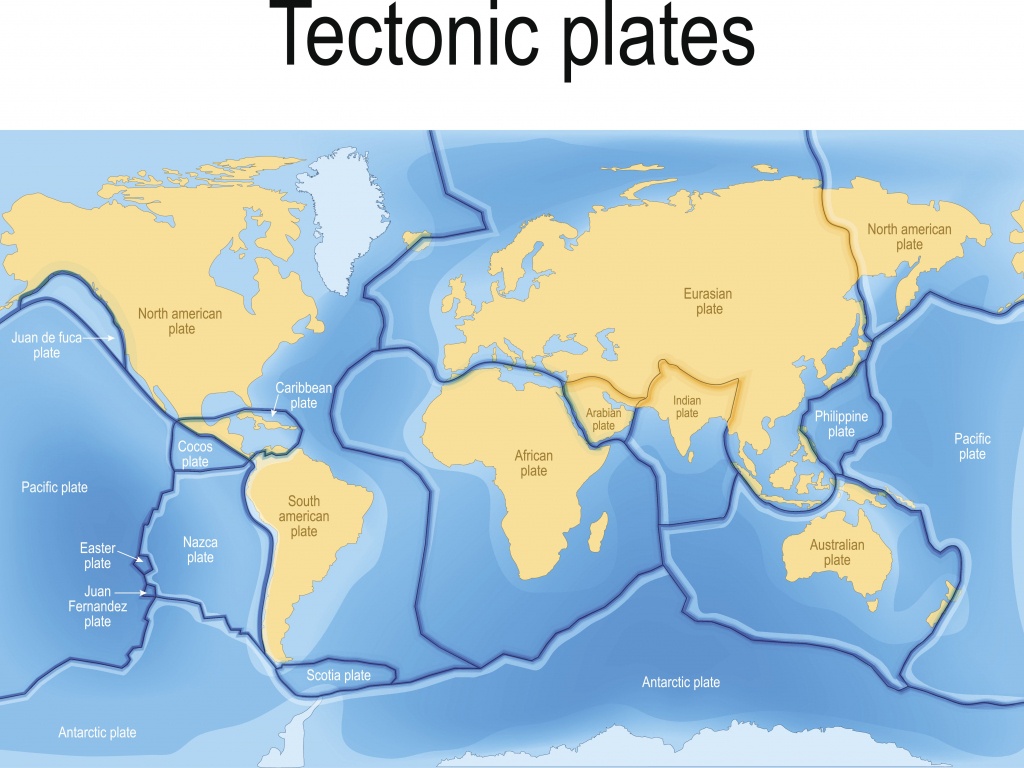 A Map Of Tectonic Plates And Their Boundaries - World Map Tectonic Plates Printable