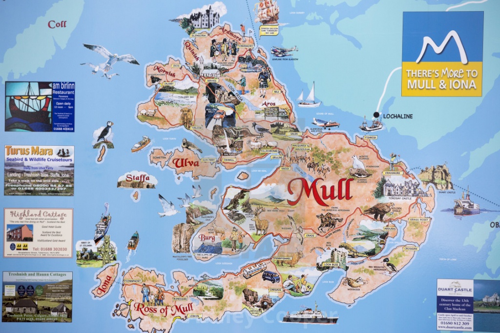 A Map Of The Isle Of Mull, Scotland, Uk. - License, Download Or - Printable Map Of Mull