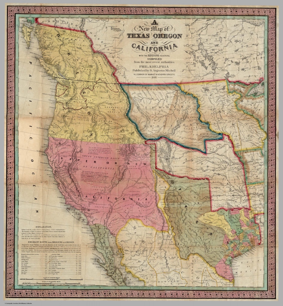 A New Map Of Texas Oregon And California With The Regions Adjoining - Oregon California Map