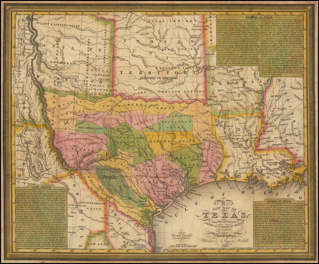 A New Map Of Texas, With The Contiguous American &amp;amp; Mexican States - Antique Texas Maps For Sale