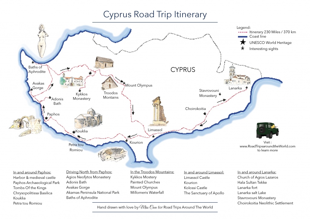 A Road Trip In Cyprus - Free Printable Map - Road Trips Around The World - Printable Road Trip Maps