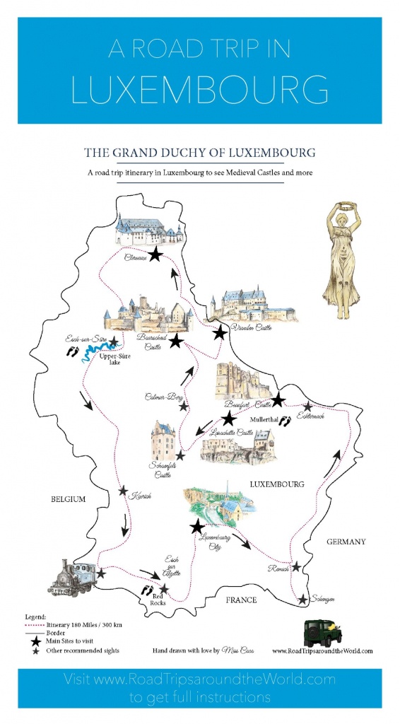 A Road Trip In Luxembourg: Free Printable Map For A Great Itinerary - Printable Road Trip Maps