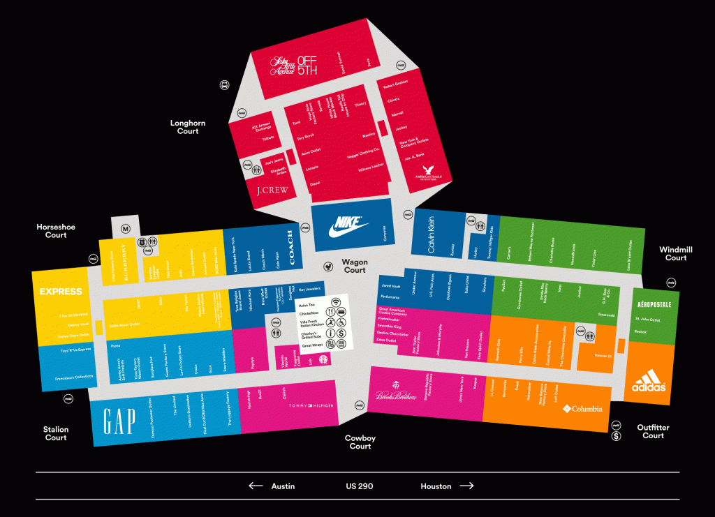 About Houston Premium Outlets® - A Shopping Center In Cypress, Tx - Allen Texas Outlet Mall Map