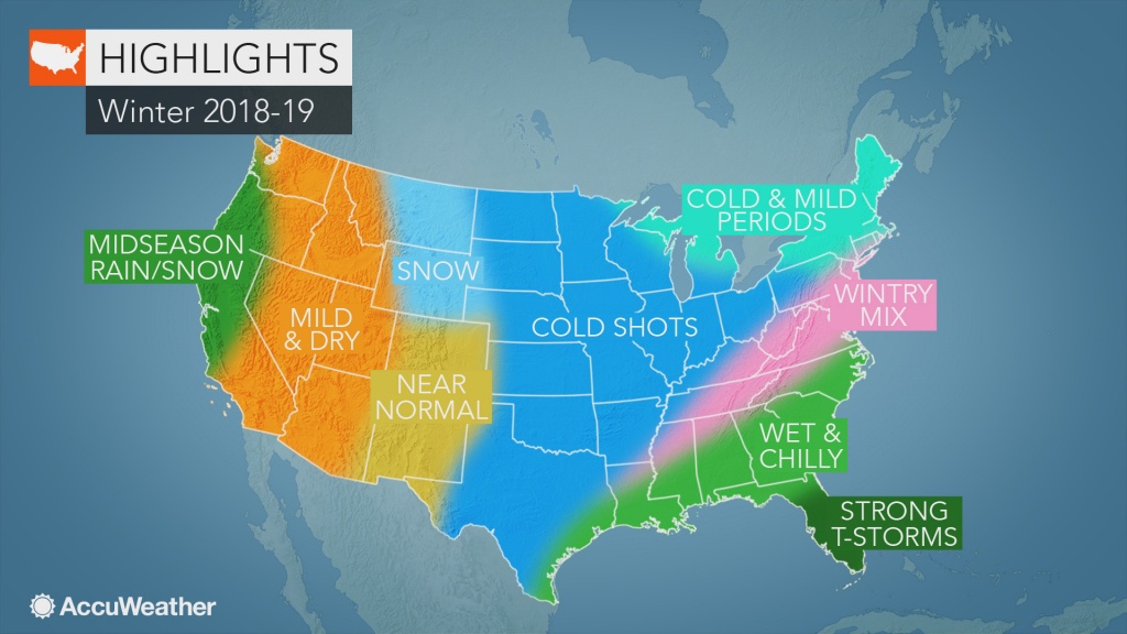 Accuweather&amp;#039;s Us Winter Forecast For 2018-2019 Season - Weather Heat Map California