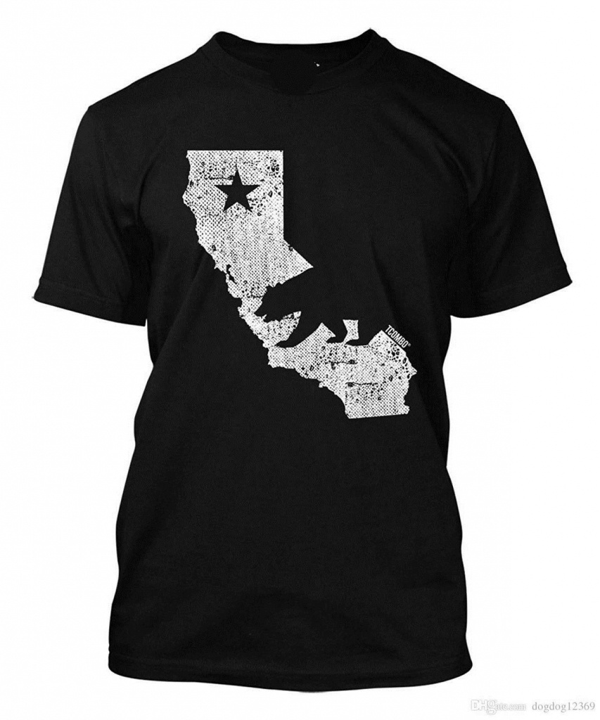 Acheter California State Map Tee Shirt Homme De $14.67 Du Jie037 - California Map Shirt