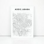Addis Ababa Map Print Ethiopia Map Art Poster Abäba Abeba | Etsy   Printable Map Of Ethiopia