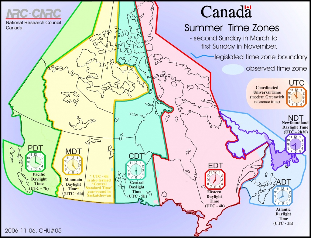 Adt Time | Sitedesignco - Canada Time Zone Map Printable