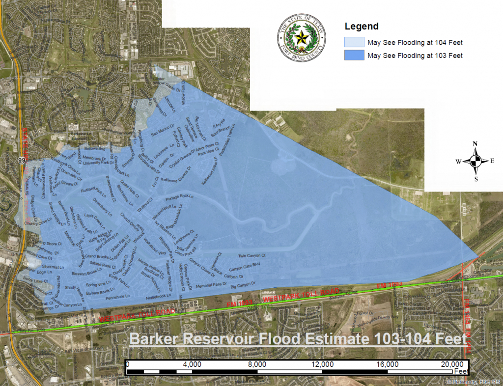 Advisory On Barker Reservoir Levels/ Advertencia De Los Niveles De - Barker Texas Map