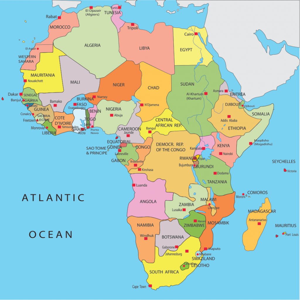 Africa Map Countries And Capitals - Google Search | When The - Printable Map Of Africa With Countries And Capitals