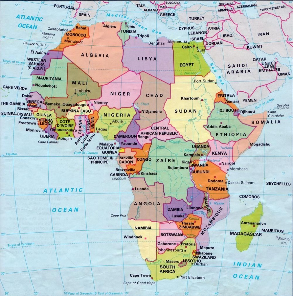 Africa Map Countries And Capitals | Online Maps: Africa Map With - Printable Map Of Africa With Countries And Capitals