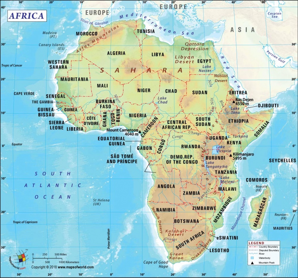 Africa Map, Map Of Africa, History And Popular Attraction In Africa - Printable Map Of Africa With Countries And Capitals
