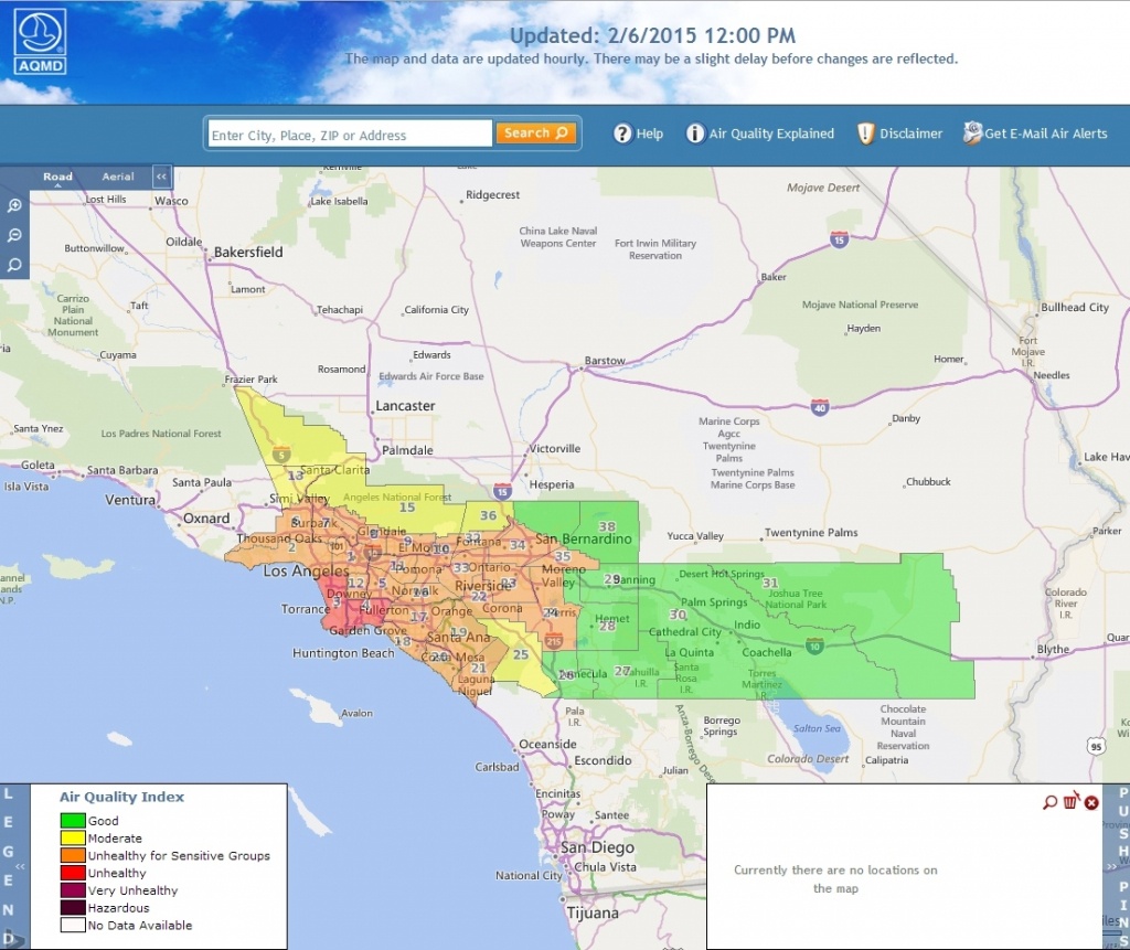 Air Quality Southern California Map – Map Of Usa District - Southern California Air Quality Map