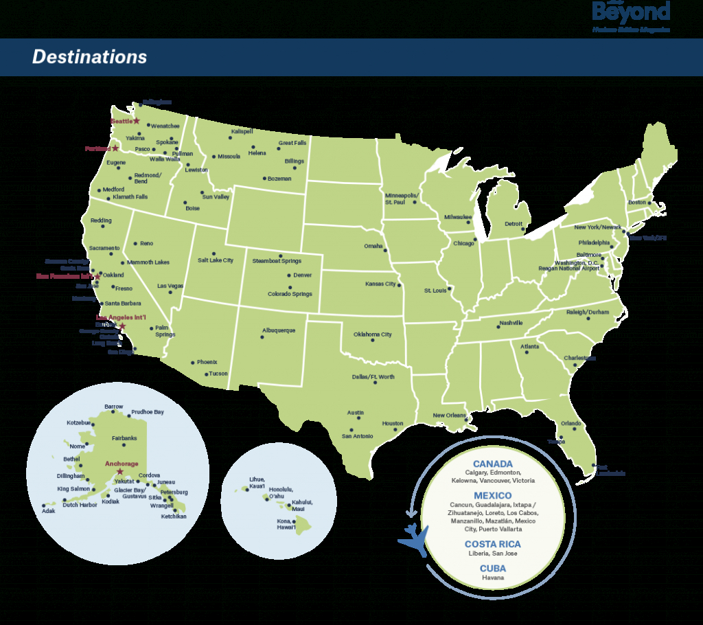 Airline Destination Map | Horizon Edition Magazine - Alaska Airlines Printable Route Map